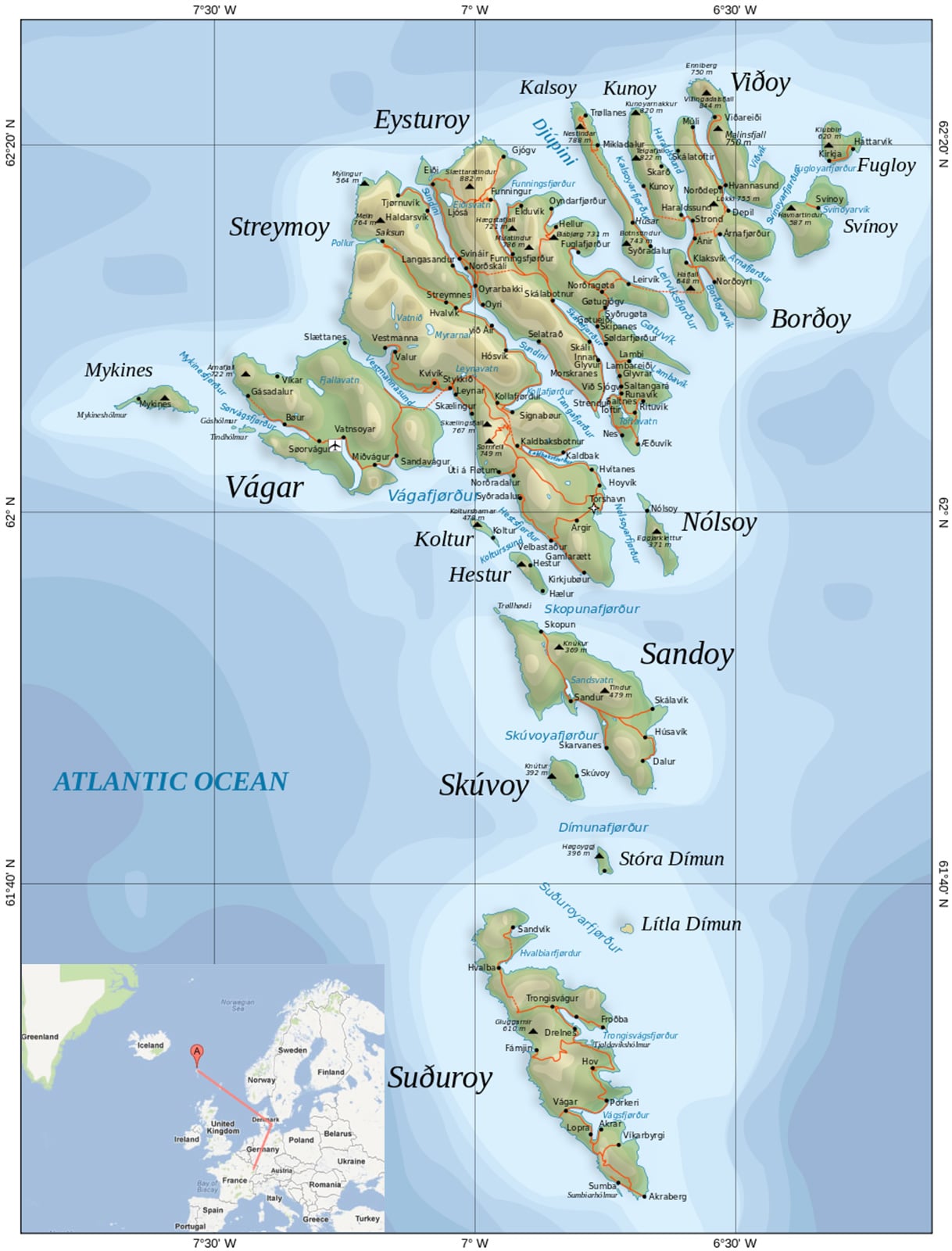 Carte-des-îles-Féroé